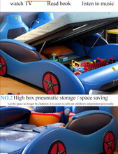 Cargar imagen en el visor de la galería, Kids Car Bed with Bluetooth Speaker