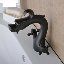 Charger l'image dans la galerie, Dual Cross Handle Dragon Black Basin Water Tap