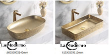 Load image into Gallery viewer, Ceramic bathroom accessories wash basin Gold Rustic
