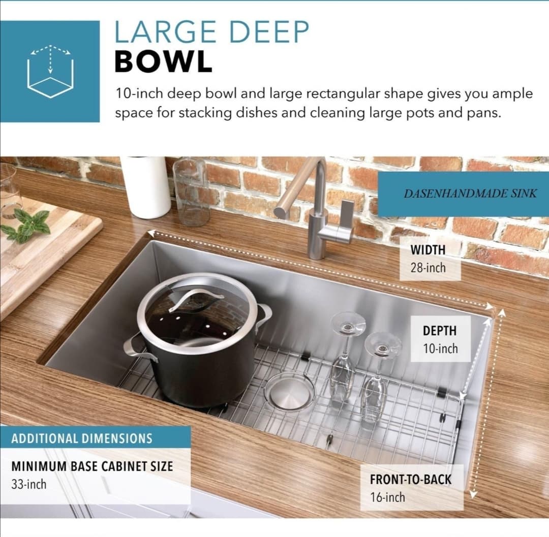 304 Stainless Steel Undermount Kitchen Sink 76x43cm with Accessories