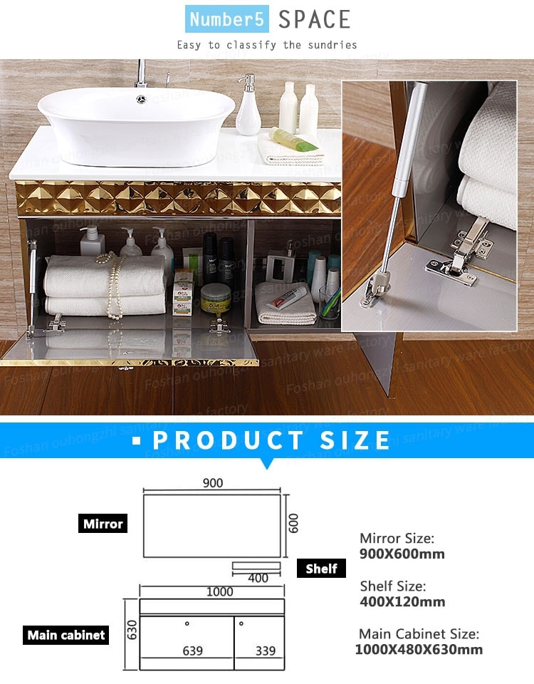 Image showcasing Luxury Gold Edition - BATHROOM CABINET STAINLESS STEEL – La Moderno