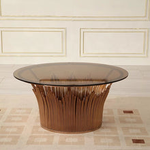 Load image into Gallery viewer, New Model Luxury Design Round Coffee Tables Villa Round Center Table Convertible Metal Frame Tempered Glass Top Tea Table  90*90*45cm Coffee Table