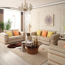 Load image into Gallery viewer, New Model Luxury Design Round Coffee Tables Villa Round Center Table Convertible Metal Frame Tempered Glass Top Tea Table  90*90*45cm Coffee Table