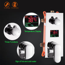 Charger l'image dans la galerie, Ceiling Mounted Big Rainfall Shower Faucet Set Single Lever Temperature Digital Display Concealed Shower Mixing Valve Tap