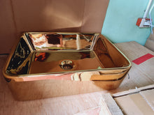 Load image into Gallery viewer, Hand Wash Basin Gold and White Theme Bathroom Accessories Sink