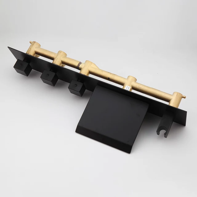 Modern Bathtub Wall Faucet Black Brass Waterfall Spout or Washbasin Wall Faucet Countertop