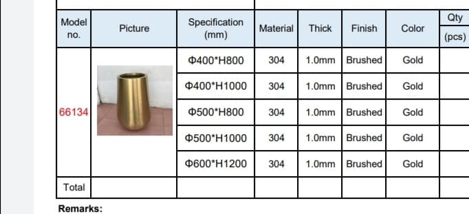 Luxury Gold Electroplating Flower Pots 304 stainless steel