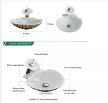 Load image into Gallery viewer, High Quality Custom White Shell Counter Top Solid Surface Bathroom Cabinet Basin Vanity Wash Basin Sink with Faucet and Pop Up Drainer Included