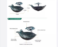 Load image into Gallery viewer, Glass Table Top Sink for Bathroom Vessel Blue Fish Shape with Faucet and Pop Up Drainer Included Basins Sink