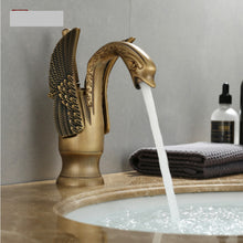 Charger l'image dans la galerie, Bathroom Antique Brass Swan Shape Basin Faucet