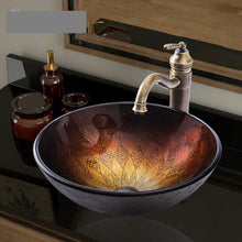 Load image into Gallery viewer, Sanitary Ware Solid Surface Washroom Golden Pedestal Washing Hair Bathroom Artificial Antique Wash Basin Vessel Sink