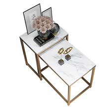 Load image into Gallery viewer, creative iron leg small tea table simple modern sofa side table light luxury corner marble side table