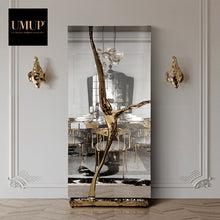 Load image into Gallery viewer, Golden wine cabinet high quality European contemporary unique design living room luxury furniture