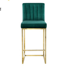 Charger l'image dans la galerie, Colorful Velvet Fabric Stainless Steel Restaurant Dining bar Chair