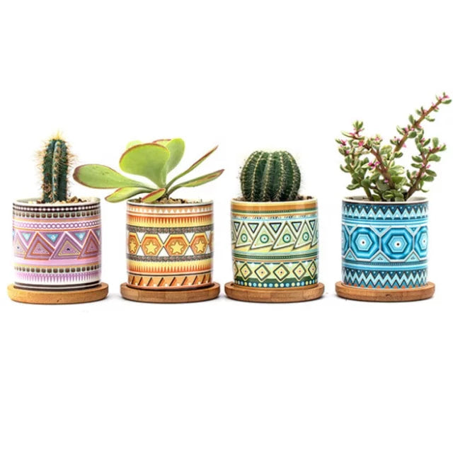 Geometric Pots Ceramic 4pcs per Box