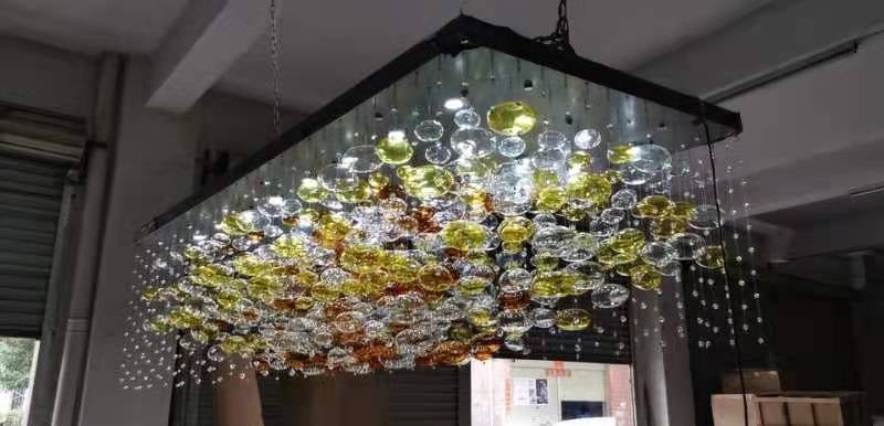 Stainless steel plate mirrorized and glass balls with remote control for on and off switch