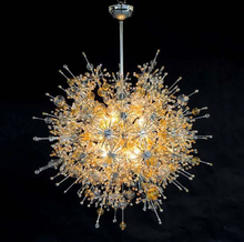 Cargar imagen en el visor de la galería, Modern Glass Bead Ceiling Crystal Chandelier For High Ceiling