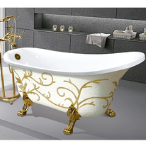 Load image into Gallery viewer, high quality free-standing acrylic painting bathtub classic