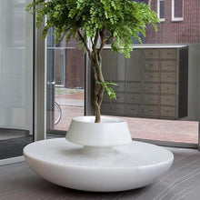 Load image into Gallery viewer, Fiberglass Seating Bench & flowerpot treepot FRP wooden lounge chair and sofas furniture with treepot flowerpot