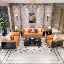 Load image into Gallery viewer, luxury leather designer large flat floor living room sofa set