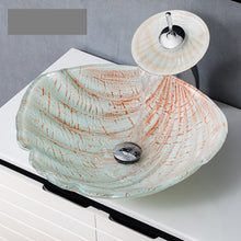 Load image into Gallery viewer, Modern Designs Customized Artificial Dining Room Special Cabinets Basins Sink Shell Bowl Shape Bathroom Italian Wash Basin with Faucet and Pop Up Drainer Included