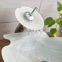 Load image into Gallery viewer, High Quality Custom White Shell Counter Top Solid Surface Bathroom Cabinet Basin Vanity Wash Basin Sink with Faucet and Pop Up Drainer Included