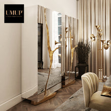 Load image into Gallery viewer, Golden wine cabinet high quality European contemporary unique design living room luxury furniture