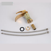 Charger l'image dans la galerie, New Fashion Bathroom Waterfall Basin Tap Golden Ceramic Basin Faucet
