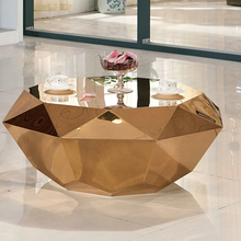 Cargar imagen en el visor de la galería, Luxury Polished Italy Design Electroplating Gold and Silver crushed Diamond Coffee table