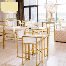 Charger l'image dans la galerie, Modern barstool metal legs blue velvet bar chair