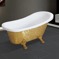 Load image into Gallery viewer, Golden Ceramic Bathtubs New Luxury Design Customized Bathroom Furniture Bathtubs