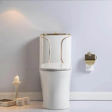 Load image into Gallery viewer, toilet bowl siphon 300mm roughning inn electroplated porcelaine ceramic toilet dual flush rimless wall mounted luxury highend high quality white modern gold black blue pink toilet water closet toilet fixture sanitary ware flush toilet sensor commode potty smart modern egg shape toilet seat