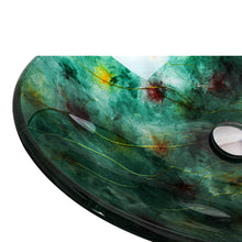 Load image into Gallery viewer, Green Bathroom Boat Shaped Tempered Glass Vessel Sink Bathroom Sanitary Ware with  Faucet and Pop Up Drainer Included