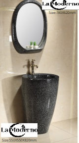 La Moderno Sculpted Speckled Pedestal Hand Washing Basin Standing