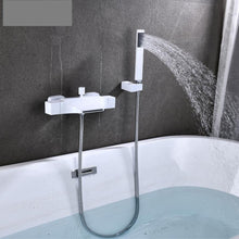 Cargar imagen en el visor de la galería, Bathroom Wall Mounted Bath Shower Faucets Set Double Handles Brass Gold Bathtub Faucets