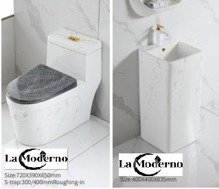Luxury Ceramic Toilet Set Bathroom Accessories choice of stand alone sink or deck sink