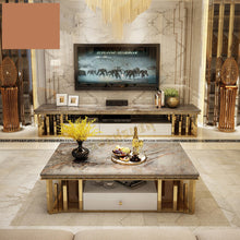 Load image into Gallery viewer, Home furniture living room sets gold center table luxury coffee tables and tv stand modern marble coffee table for sale