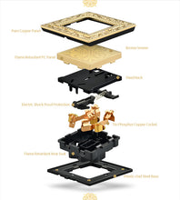 Load image into Gallery viewer, Baroque Style Wall Switch Retro 123Gang 2 Way Copper Panel Vintage Villa Light Switch