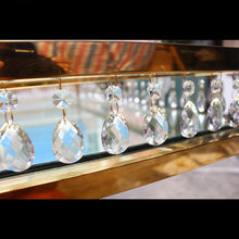 Load image into Gallery viewer, Luxury stainless steel frame glass wedding mirror dining rectangle italian dining table for events