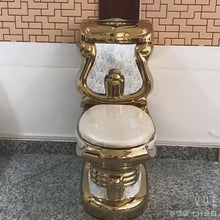 Load and play video in Gallery viewer, Newest Design Bathroom Gold Color Ceramic Toilet Seat Wash Basin With Pedestal
