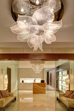 Cargar imagen en el visor de la galería, Club villa large crystal luxury round pineapple bead weaving creative lamp hotel lobby engineering art chandelier