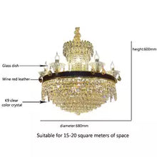 Load image into Gallery viewer, Good Quality Iron K9 Crystal Chandelier Pendant Light For Hotel
