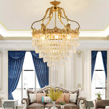 Lade das Bild in den Galerie-Viewer, French Luxury Dining Room Bedroom Decoration Modern Brass Led Crystal Chandelier Pendant Light