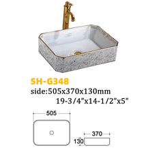 Load image into Gallery viewer, Unique design countertop color hand painted art porcelain wash basin sinks for bathroom