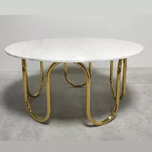 Load image into Gallery viewer, Modern Stainless Steel Round Marble Dining Gold Luxury Coffee Table
