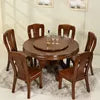 Load image into Gallery viewer, 1.6 m 8 seat All solid wood round walnut color large round table round dining table combination home dining include turntable