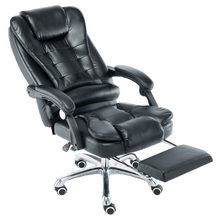 Load image into Gallery viewer, Massage soft ergonomic office furniture executive chair lie down boss PU luxury black leather office chair with footrest
