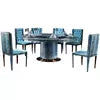 Load image into Gallery viewer, luxury Italian leather dinner dining table and chairs 6 luxury dinning chairs modern marble dining room furniture table set