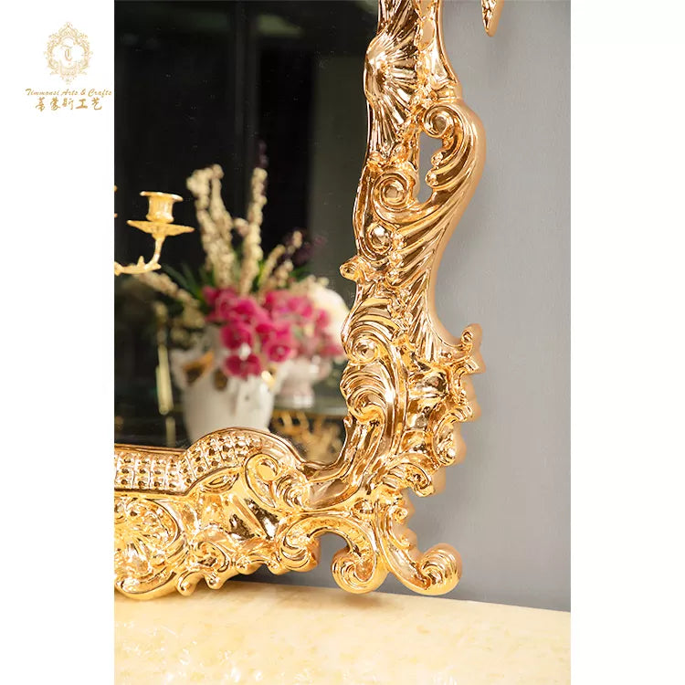 Design Classic Style Luxury Golden Glass Dresser Bedroom Furniture