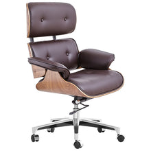 Load image into Gallery viewer, Modern adjustable armrest leather swivel office chair